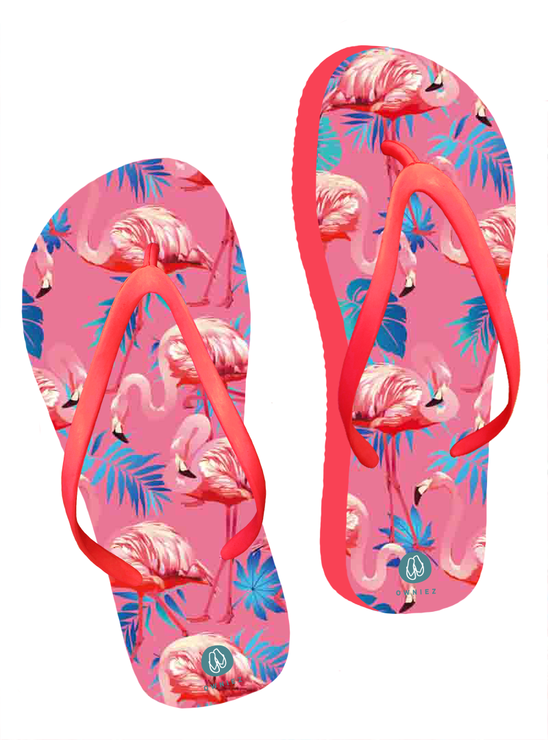 Flamingos Owniez Customized Flip Flops