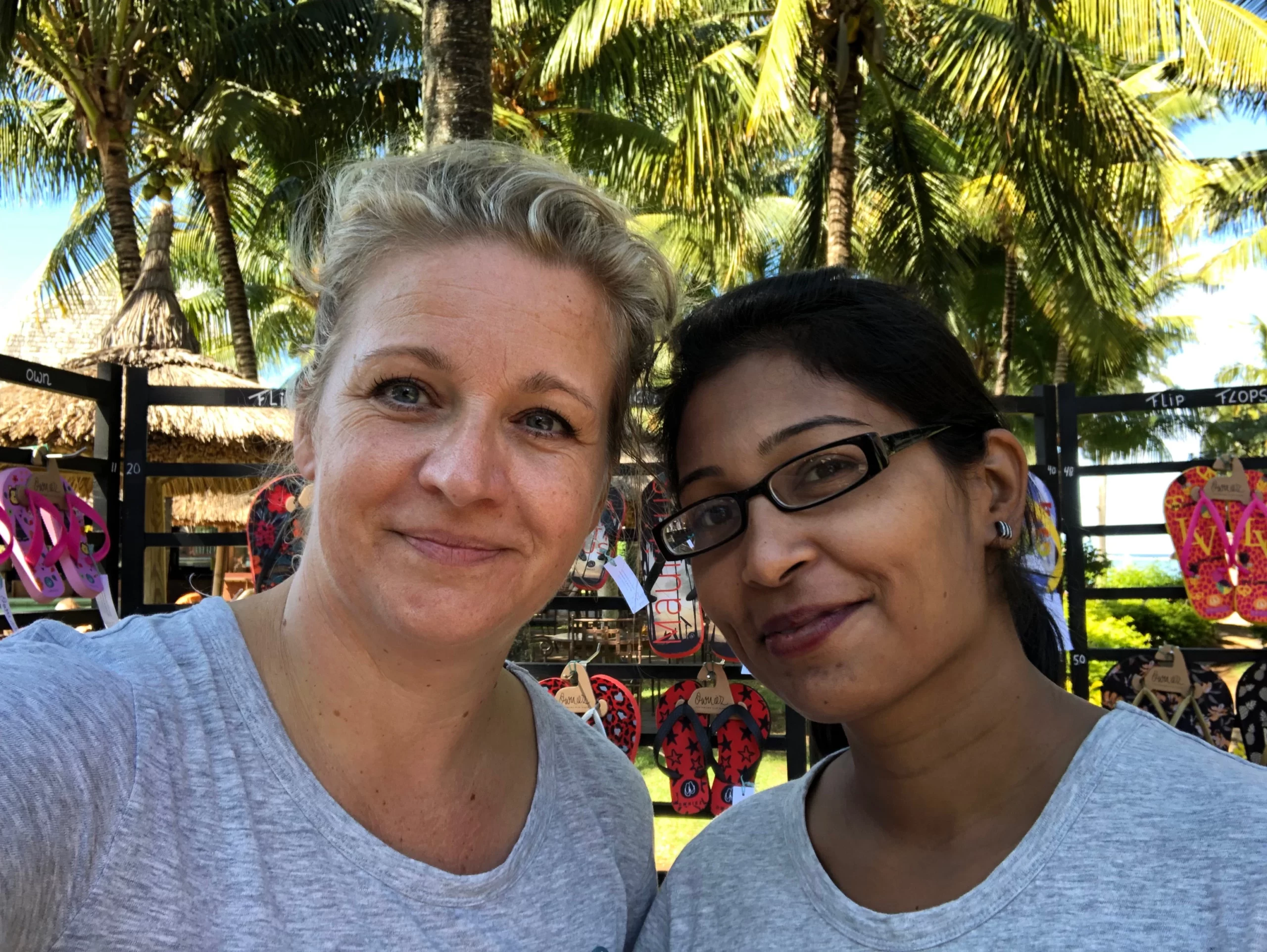 Ilse and Vandana on Mauritius