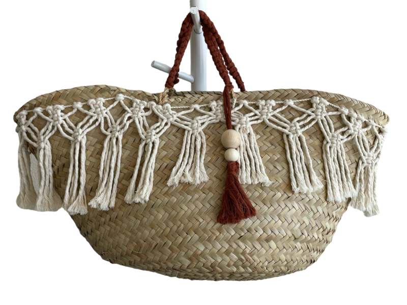 Handgeweven palmblad tas