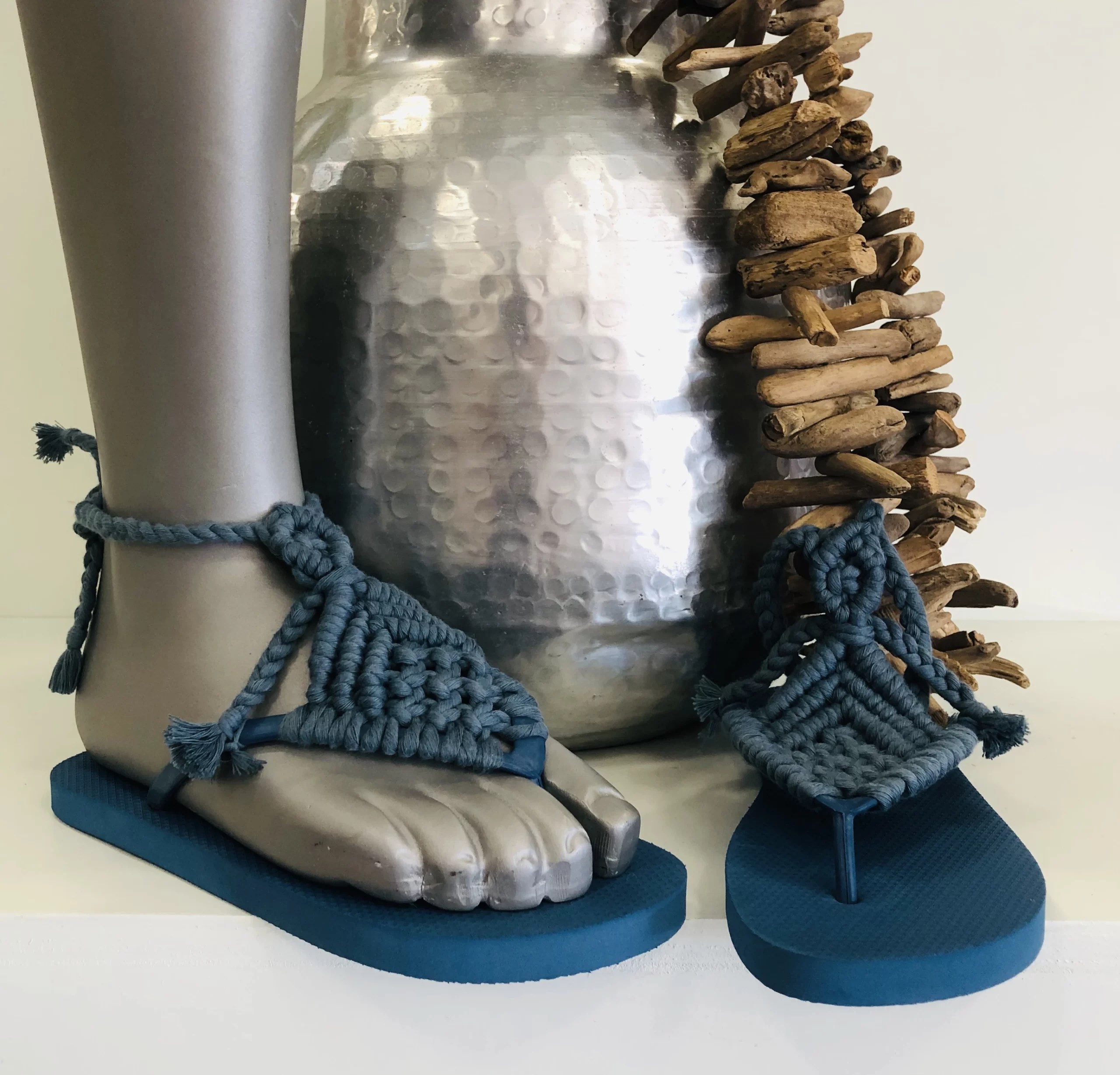 DIY - Macramé teenslippers - Coco (zwart)